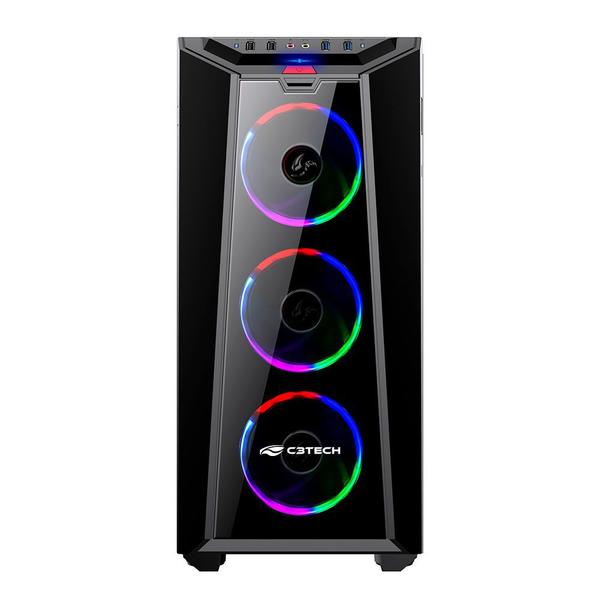 Imagem de Gabinete Gamer sem fonte Preto Mid Tower USB 3.0 C3Tech - MT-G800BK