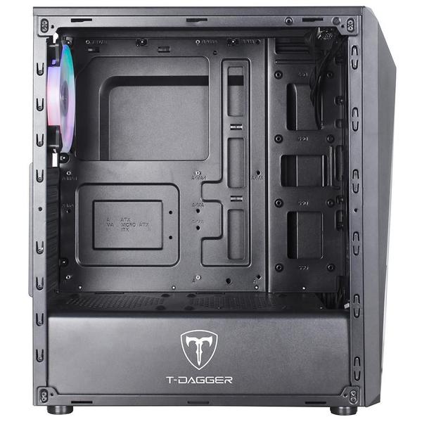 Imagem de Gabinete Gamer T-Dagger RGB, Mid Tower, Lateral em Acrílico, Preto - TGC-G25B