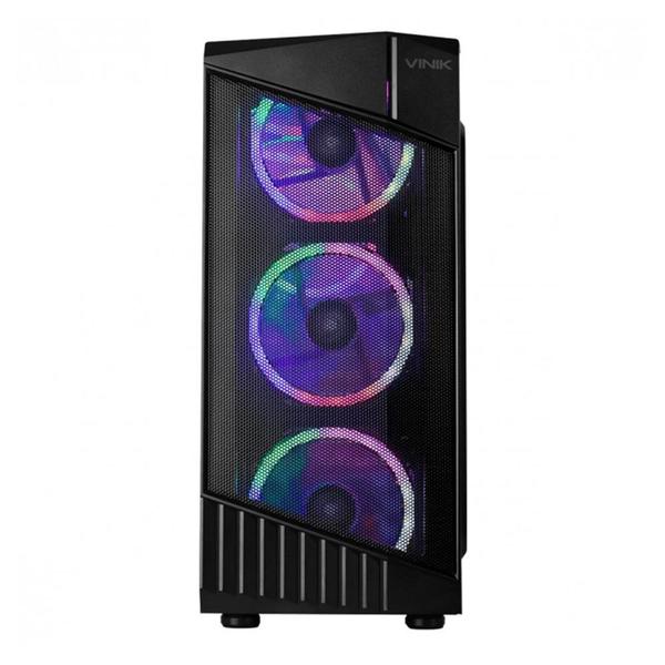 Imagem de Gabinete Gamer Vinik Flux, Mid Tower, ATX, Lateral em Vidro, Preto - GGFVTBK