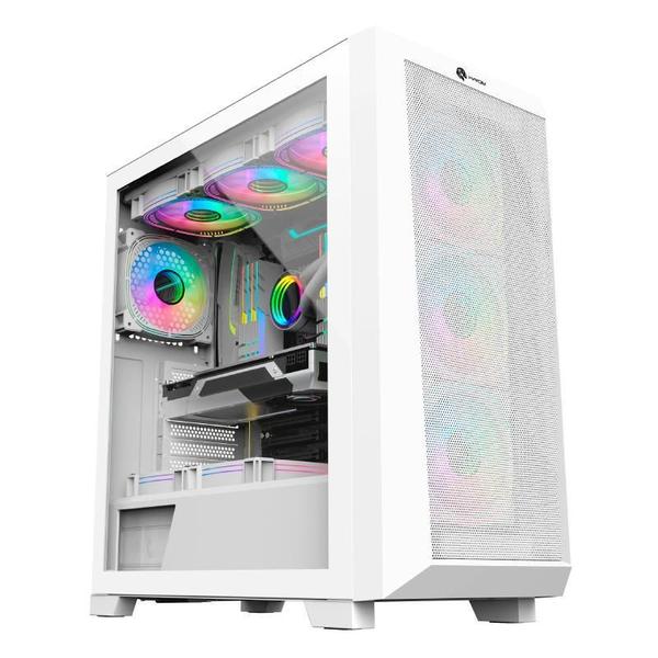 Imagem de Gabinete Hayom Gamer Gb1780 Branco Com 4 Fans Cooler Rgb