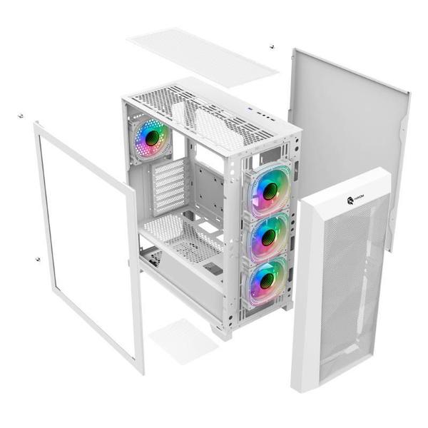 Imagem de Gabinete Hayom Gamer Gb1780 Branco Com 4 Fans Cooler Rgb