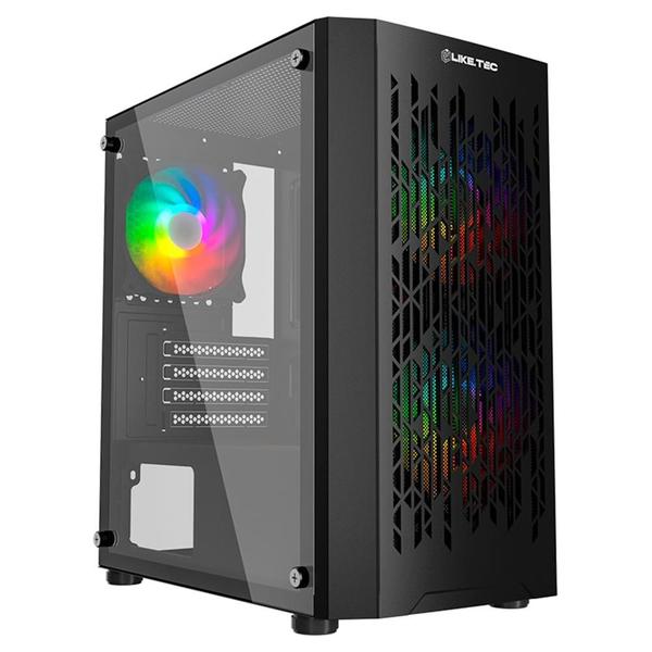 Imagem de Gabinete Liketec Dark Revolution Mini Tower Lateral em Vidro Temperado 3x Cooler RGB LC-MT-REVOLUTION-2051