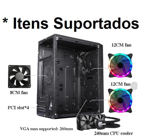 Imagem de Gabinete Micro Atx Gamer Xway Acrilico 01146 Fonte 230 2xfan