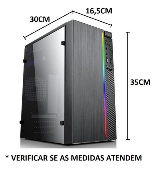 Imagem de Gabinete Micro Atx Xway Acrilico 01145 Frontal Led Fonte 500