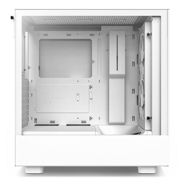 Imagem de Gabinete NZXT H5 Elite Compact, Mid Tower, RGB, ATX, Lateral  e Frontal em Vidro Temperado, 3x Cooler Fan, Branco - CC-H51EW-01