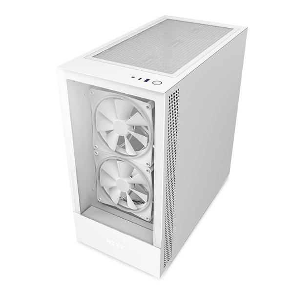 Imagem de Gabinete NZXT H5 Elite Compact, Mid Tower, RGB, ATX, Lateral  e Frontal em Vidro Temperado, 3x Cooler Fan, Branco - CC-H51EW-01