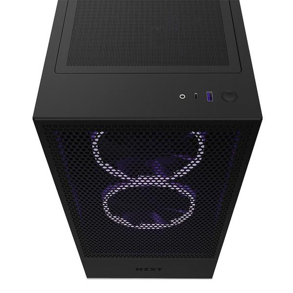 Imagem de Gabinete NZXT H5 Flow Compact, Mid Tower, ATX, Lateral e Frontal em Vidro Temperado, 2x Cooler Fan, Preto - CC-H51FB-01