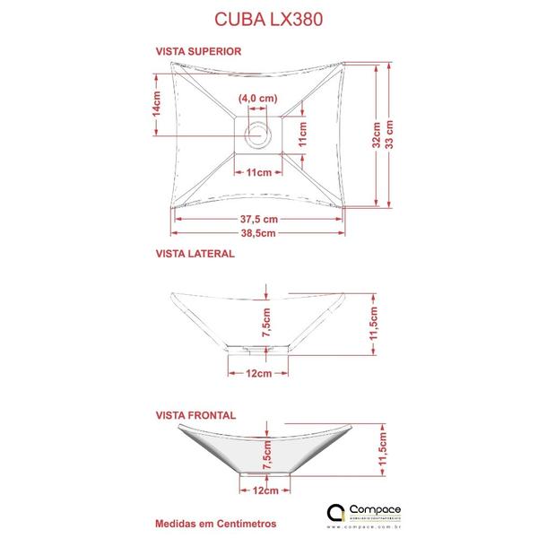 Imagem de Gabinete P/Banheiro Soft 60 cm C/cuba L38 e Espelheira