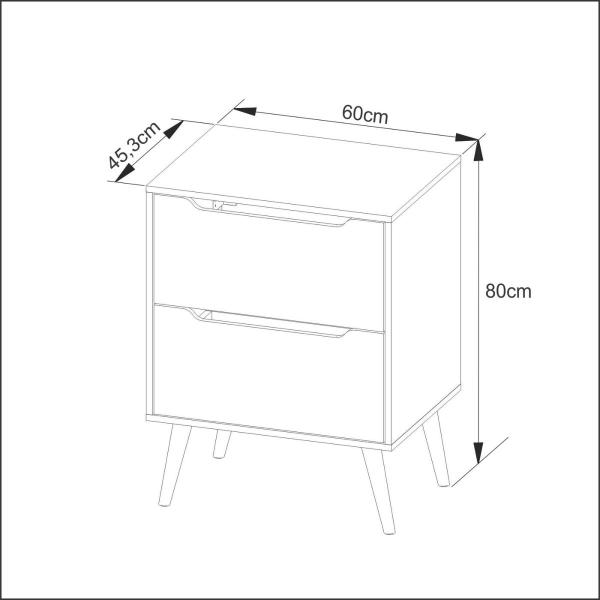 Imagem de Gabinete para Banheiro 2 Gavetas 60x80cm Amêndoa Tecno Mobili