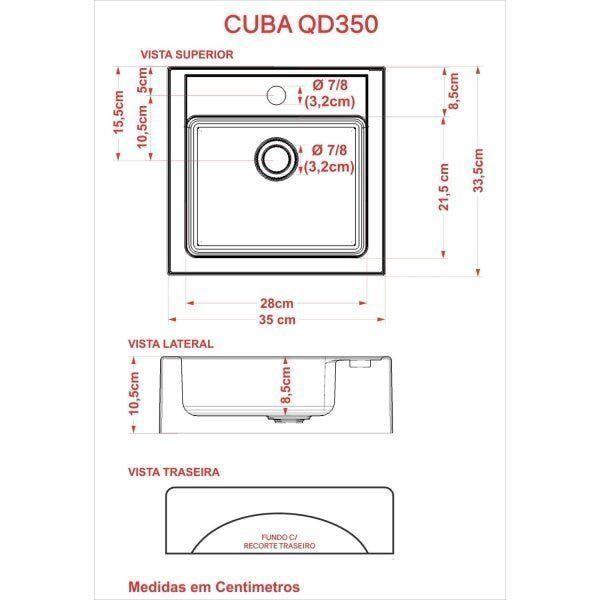 Imagem de Gabinete para Banheiro 2 Portas 1 Gaveta com Cuba e Espelheira Legno 830W Espresso Móveis