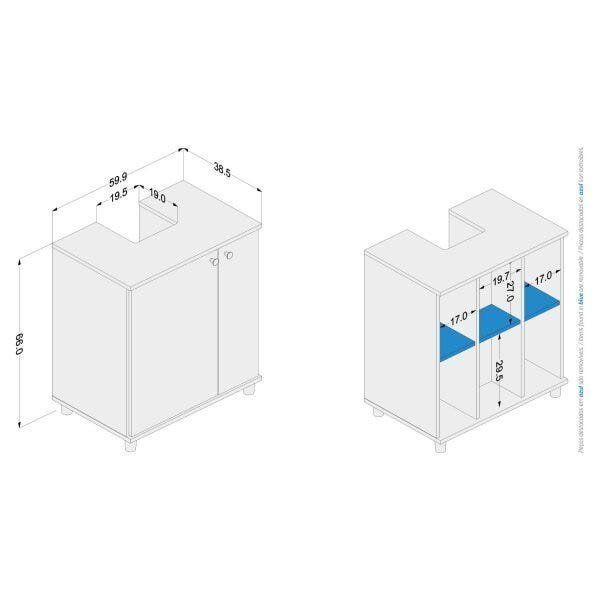 Imagem de Gabinete para Banheiro 2 Portas Não Acompanha Cuba