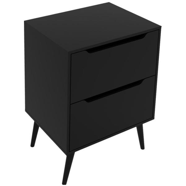 Imagem de Gabinete Para Banheiro 60 cm Com 2 Gavetas BN3639 Preto Tecno Mobili