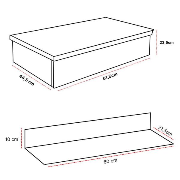 Imagem de Gabinete para Banheiro 60cm com Cuba e Espelho Completo para Lavabo Casa