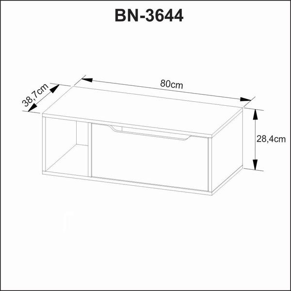 Imagem de Gabinete para Banheiro 80cm 1 Porta Tecno Mobili BN3644 Branco