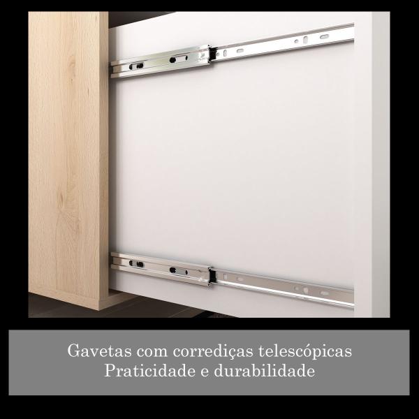 Imagem de Gabinete Para Banheiro 80cm Com Cuba 1 Porta 2 Gavetas e Armário Jazz Bosi