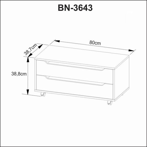 Imagem de Gabinete para Banheiro 80cm com Rodízios Tecno Mobili BN3643 Mármore Lunar