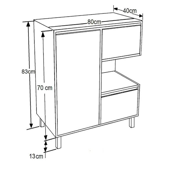 Imagem de Gabinete para Banheiro 80cm Multiuso