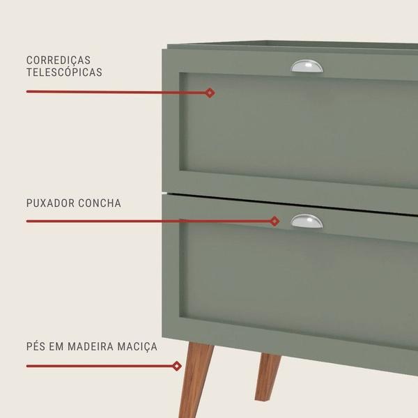 Gabinete para Banheiro 80cm Retro Mdf Verde Milano - On Móveis Imagem de Gabinete para Banheiro 80cm Retro Mdf Verde Milano - On Móveis