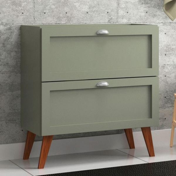 Gabinete para Banheiro 80cm Retro Mdf Verde Milano - On Móveis Imagem de Gabinete para Banheiro 80cm Retro Mdf Verde Milano - On Móveis
