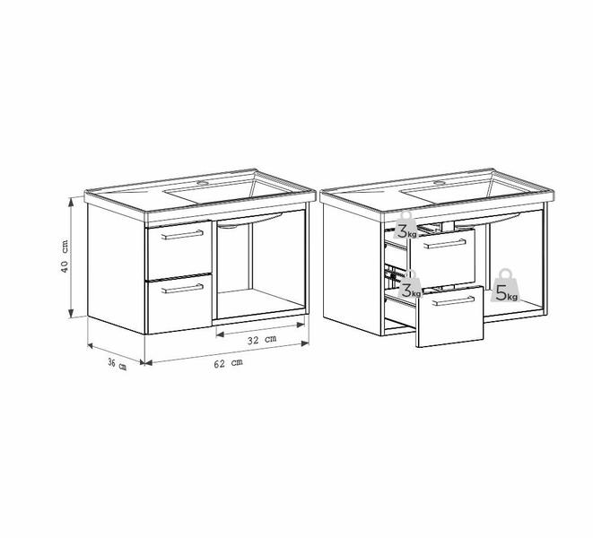 Imagem de Gabinete Para Banheiro Aço Romã 60 Cozimax Preto