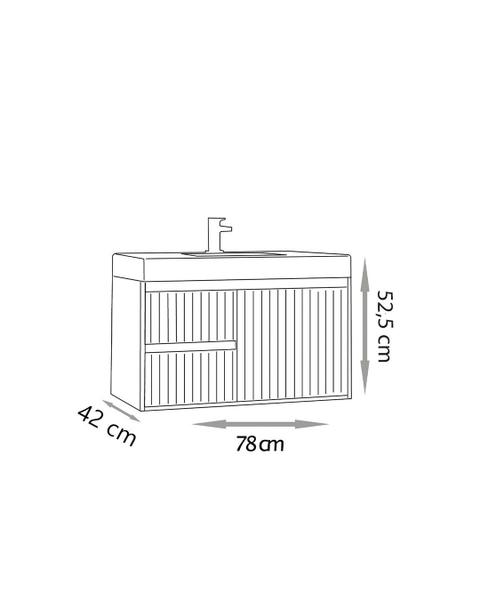 Imagem de Gabinete para Banheiro Clarice 78 cm sem tampo- Fabribam Gabinetes