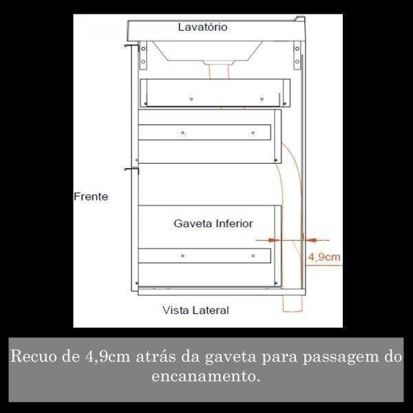 Imagem de Gabinete para Banheiro com Cuba e Espelheira 80cm Pietra Móveis Bosi