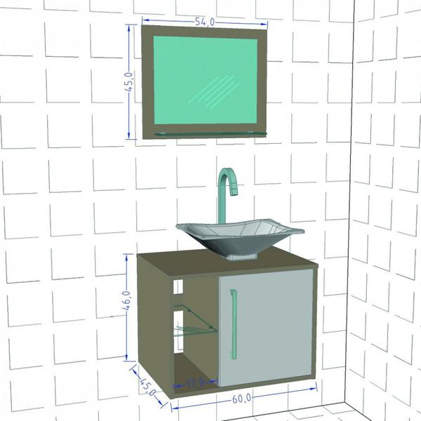 Imagem de Gabinete para Banheiro com Cuba e Espelheira Baden Móveis Bechara