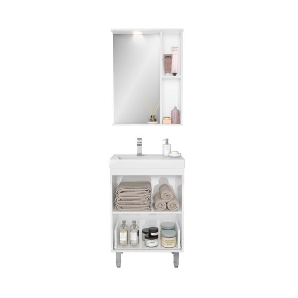 Imagem de Gabinete para Banheiro com Cuba e Espelheira com LED Eleganza Ozini