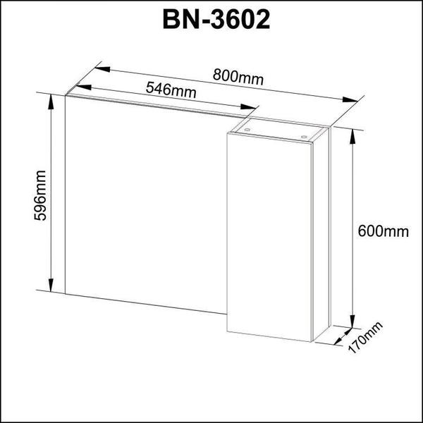 Imagem de Gabinete para Banheiro com Espelheira 1 Porta BN3602 Tecno Mobili