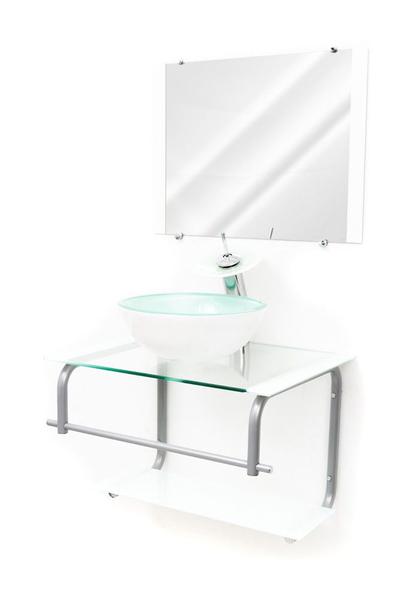 Imagem de Gabinete para Banheiro completo com Cuba Redonda Vidro 60 cm