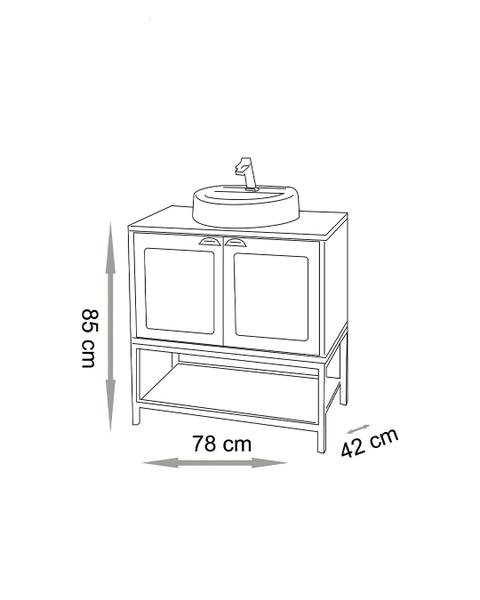 Imagem de Gabinete para Banheiro Creta 78cm com Pés - Fabribam