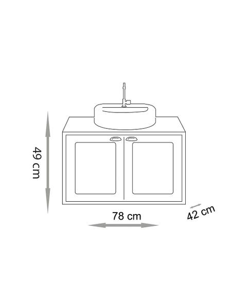 Imagem de Gabinete para Banheiro Creta 78cm Suspenso - Fabribam