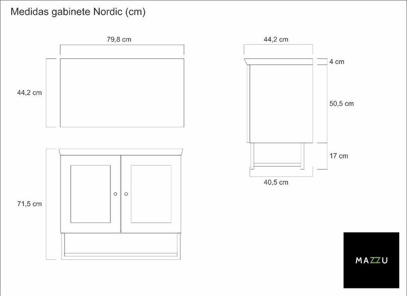 Imagem de Gabinete Para Banheiro Nordic 80cm Parte De Baixo Com Cuba