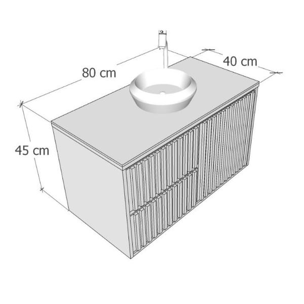 Imagem de Gabinete Para Banheiro Ripado 80cm Branco sem Cuba