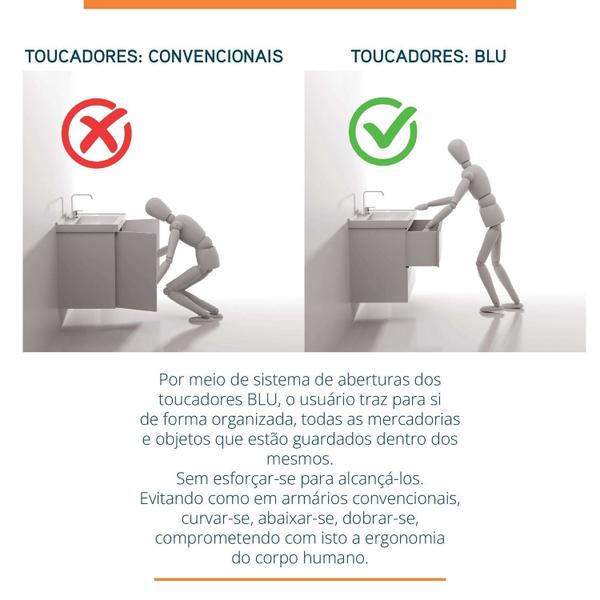 Gabinete para Banheiro Suspenso Liso 80cm sem Lavatório - Bumi Imagem de Gabinete para Banheiro Suspenso Liso 80cm sem Lavatório