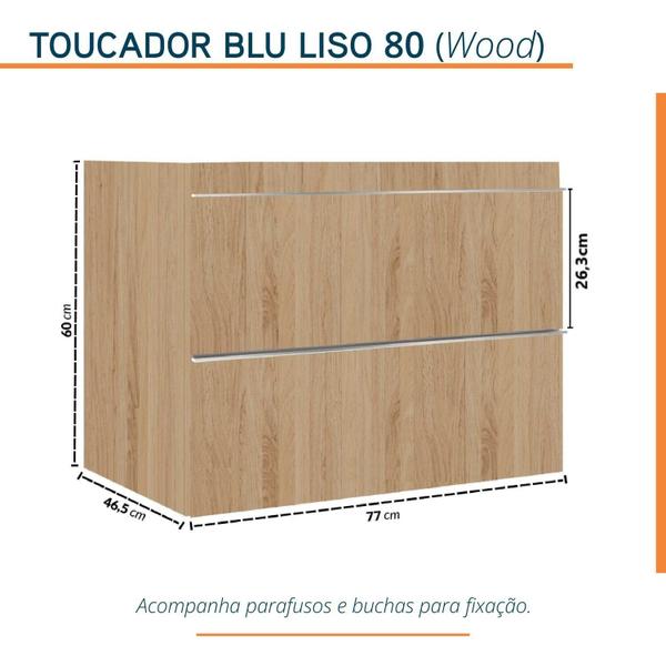 Gabinete para Banheiro Suspenso Liso 80cm sem Lavatório - Bumi Imagem de Gabinete para Banheiro Suspenso Liso 80cm sem Lavatório