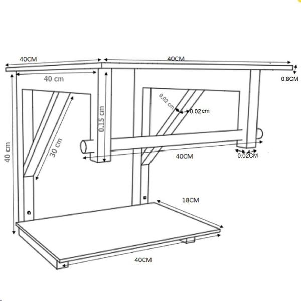 Imagem de Gabinete para Banheiro Vidro 40 cm Cuba Quadrada e Espelheira VMEX