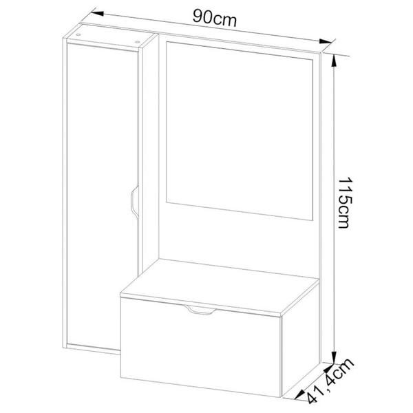 Imagem de Gabinete Para Cuba De Banheiro Com Espelho BN3604 Branco Tecno Mobili