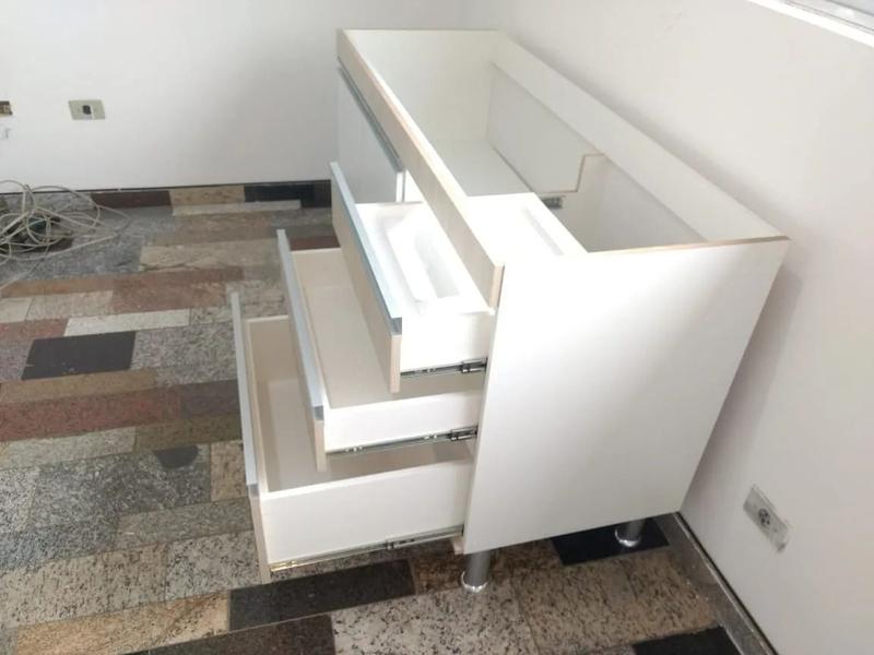 Imagem de Gabinete para pia de cozinha 1,50m Donatello Branco Fosco 100% MDF 15mm