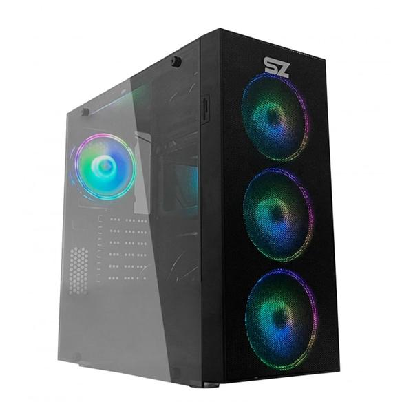 Imagem de Gabinete PC Gamer Storm-z Angry Lateral em Vidro Temperado 3 FANs RGB Controlador de RGB USB 3.0