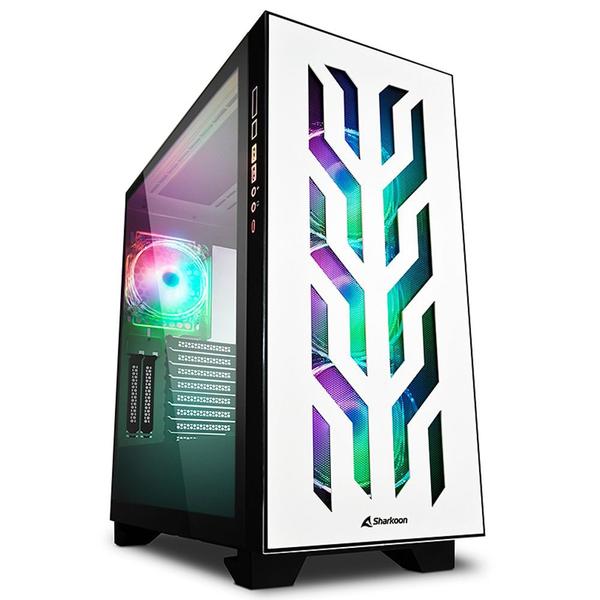 Imagem de Gabinete Sharkoon Elite Shark, Full Tower, Lateral em Vidro Temperado, 4x Fans RGB, Branco - CA300T