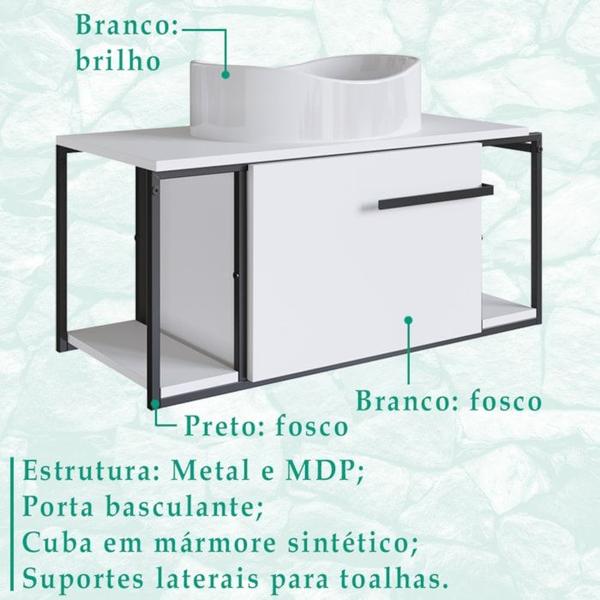 Imagem de Gabinete Susp E Cuba Marmore Sintetico P1019X941012 Branco Branco PP