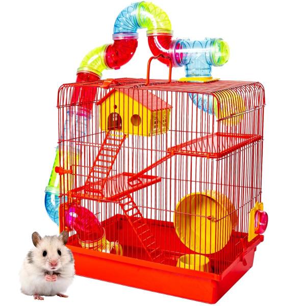 Imagem de Gaiola De Hamster Luxo Completa para Roedores 3 Andares Tubo Labirinto