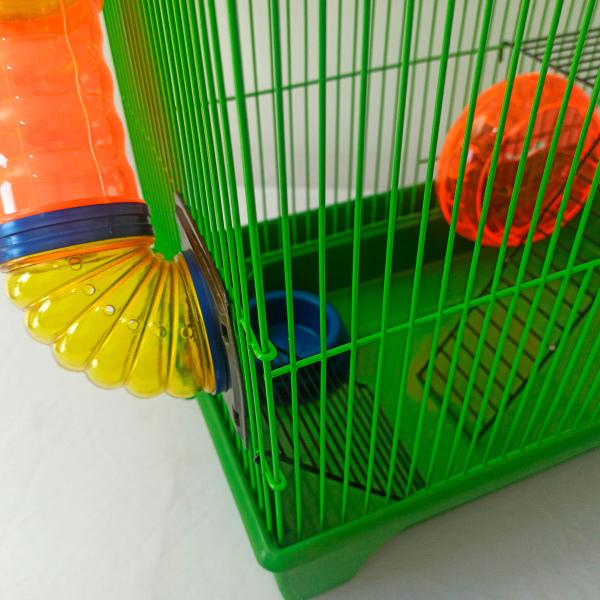 Imagem de Gaiola Hamster 3 Andares Colorida com Casa Tubos e Rodinha