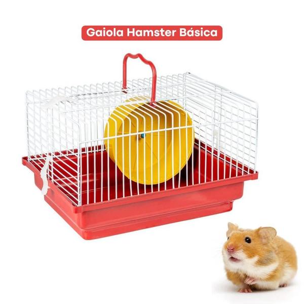 Imagem de Gaiola Hamster Básica Roedores Rodinha Brinquedo Jel Plast