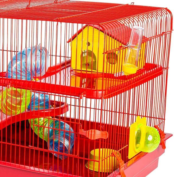 Imagem de Gaiola Hamster Big Space Vermelha Jel Plast - 55x38x38cm