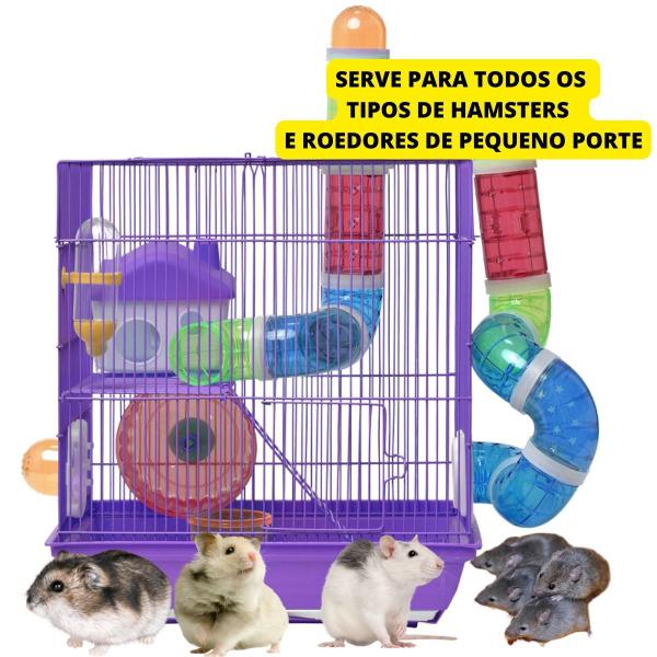 Imagem de Gaiola Hamster Grande Completa Hamster Topolino Anão Roedor