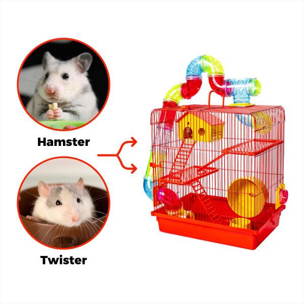 Imagem de Gaiola Hamster Grande Tubo Super Luxo Com 3 Andares Completa