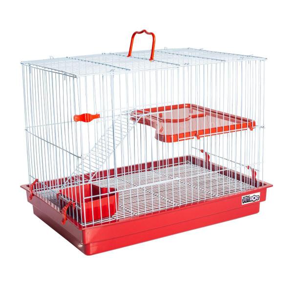 Gaiola Para Coelho Chinchila Hamster Com Andar Vermelho - Jel Plast Imagem de Gaiola Para Coelho Chinchila Hamster Com Andar Vermelho