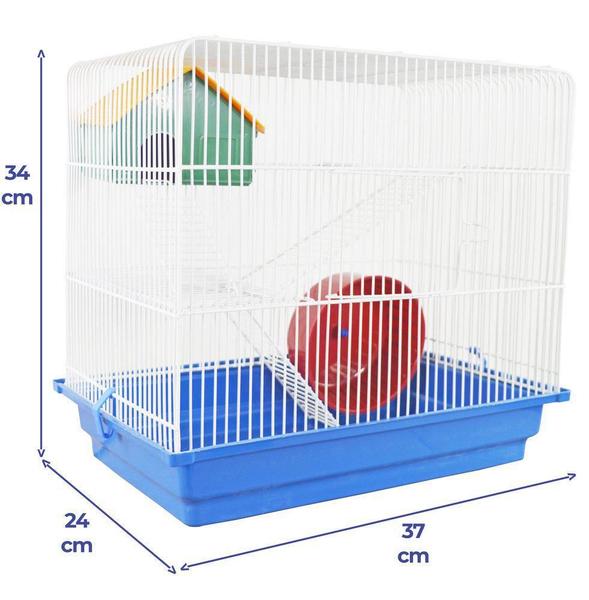 Imagem de Gaiola Para Hamster Topolino Azul Contrera 3 Andares Epoxi